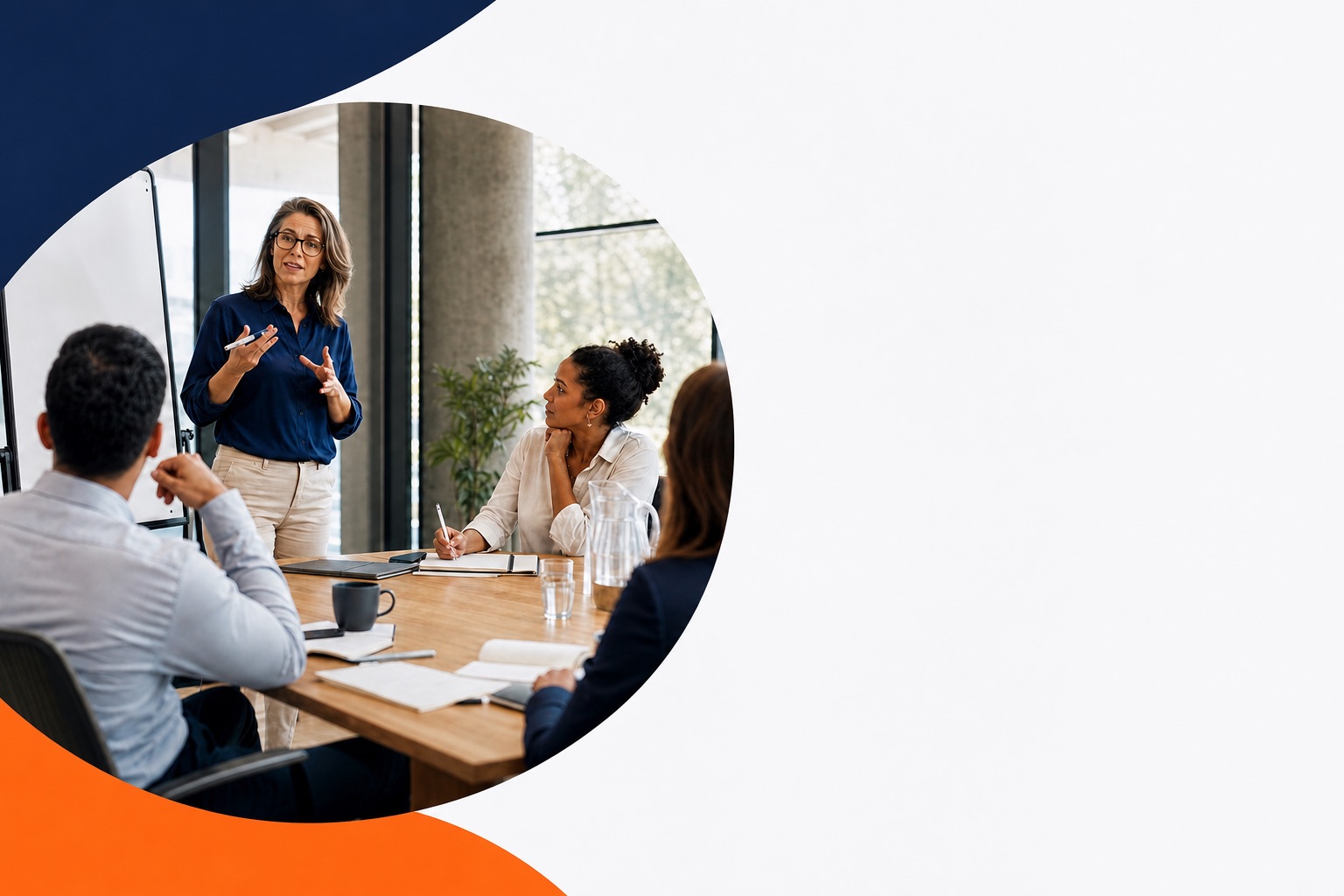 A team applying new skills to a live business situation